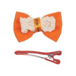 Набор бантик и заколка, мини 35мм/35мм, оранжевый/красный
