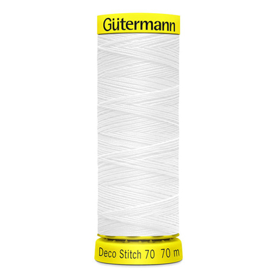 Нитки отделочные Gutermann Deco Stitch 70, 70м, _800 белый, 5 катушек