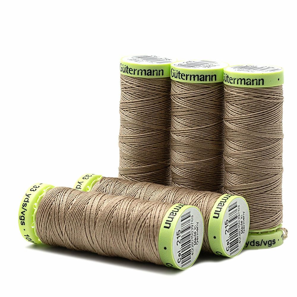 Нитки отделочные Gutermann Top Stitch, 30м, 215 т.кремово-бежевый, 5 катушек