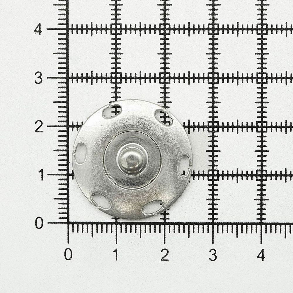 Кнопка пришивная металл ⌀25.0 мм, (никель), 4 шт, КПР2