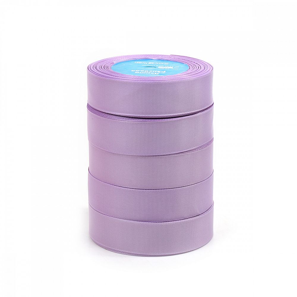 Лента репсовая (в рубчик) 25.0 мм, цв.430 св.сиреневый For Hobby 5 шт по 22.86м (±1м)