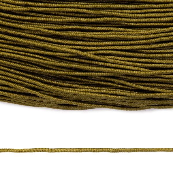 Резинка шляпная (шнур эластичный) ⌀1.5 мм / 50 метров, хаки