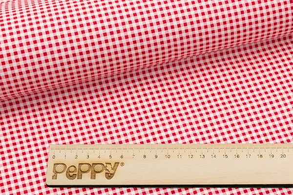 Ткань для пэчворка Peppy Бабушкин сундучок, отрез 50х55 см, 140 г/м², БС-49 клетка красный, Peppy
