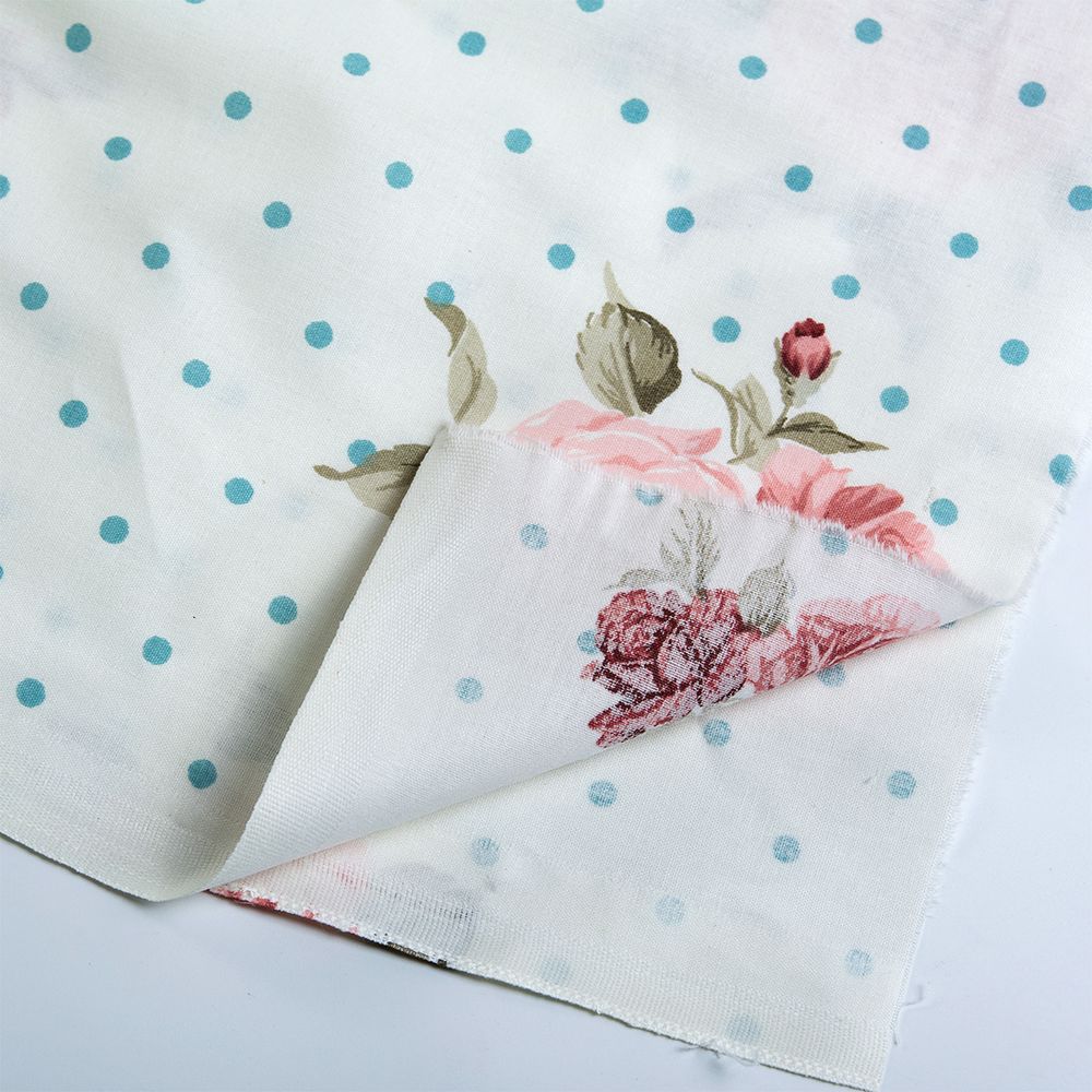 Ранфорс Розовые мечты 130 г/м², шир.240 см, в нарезке, цв. мята, 10 метров /TOS/