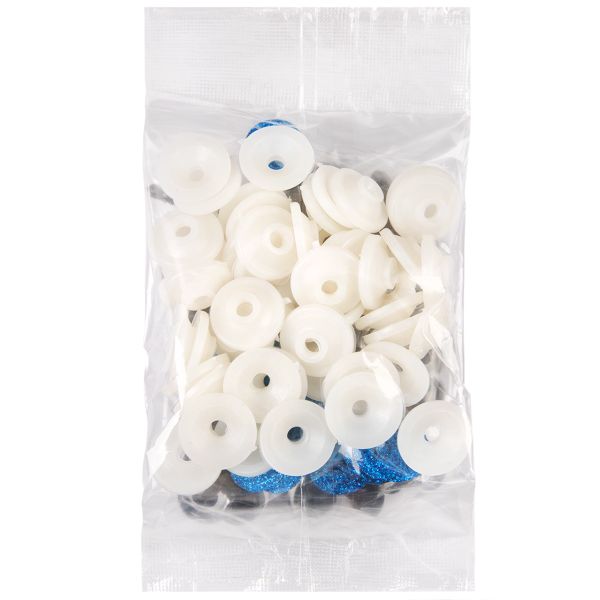 Глаза пластиковые с блестящей вставкой ⌀16 мм, 50 шт, синий, HobbyBe PGSB-16F