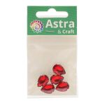 Хрустальные стразы в цапах формы капля, красный 10х14 мм, 5 шт., АЦ007НН1014