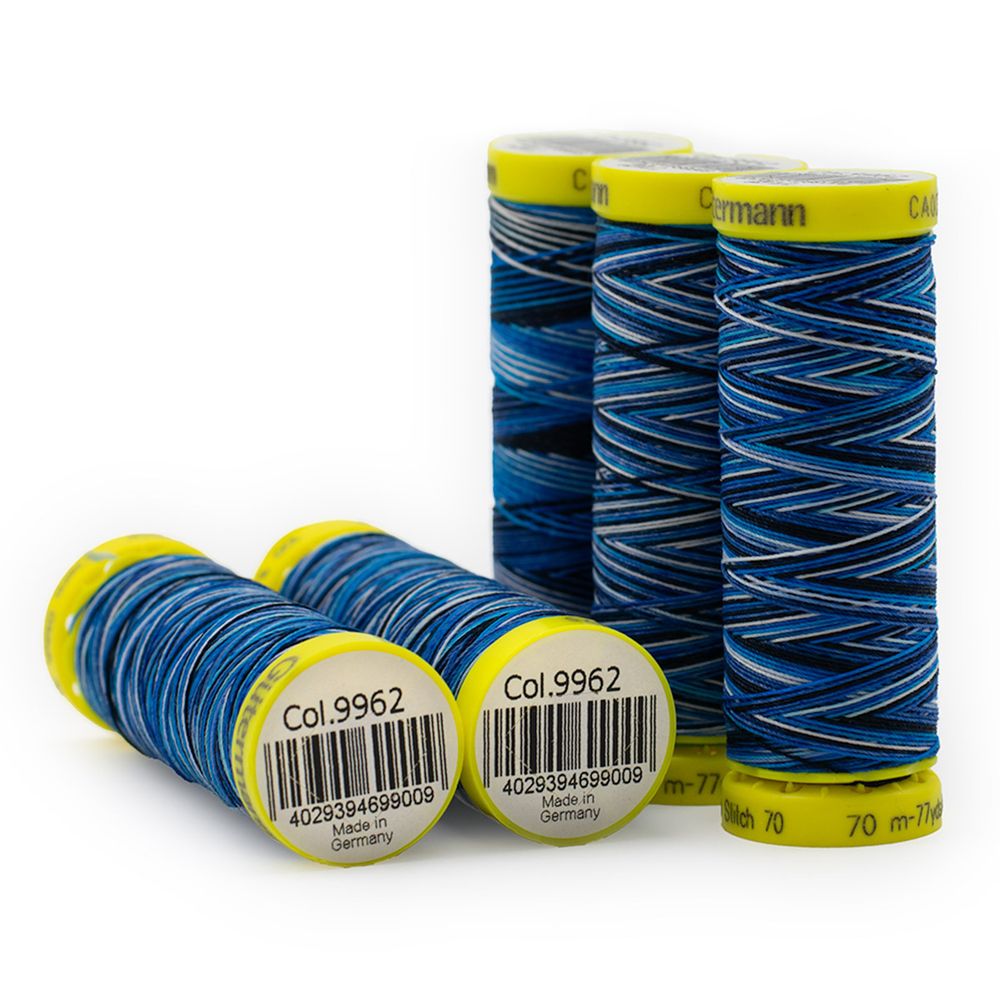 Нитки отделочные Gutermann Deco Stitch 70, multicolor, 70м, 9962, 5 катушек