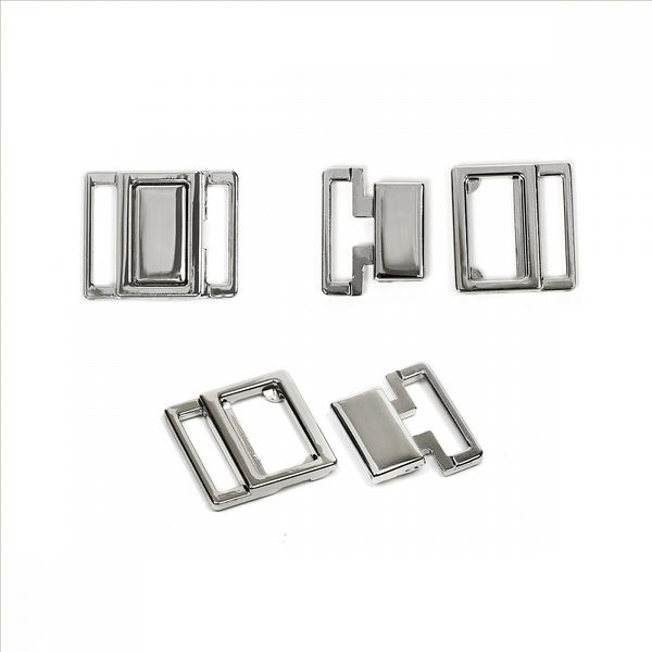 Пряжка-застежка для купальников металл 15.0 мм, 121SW цв.никель уп.10 шт