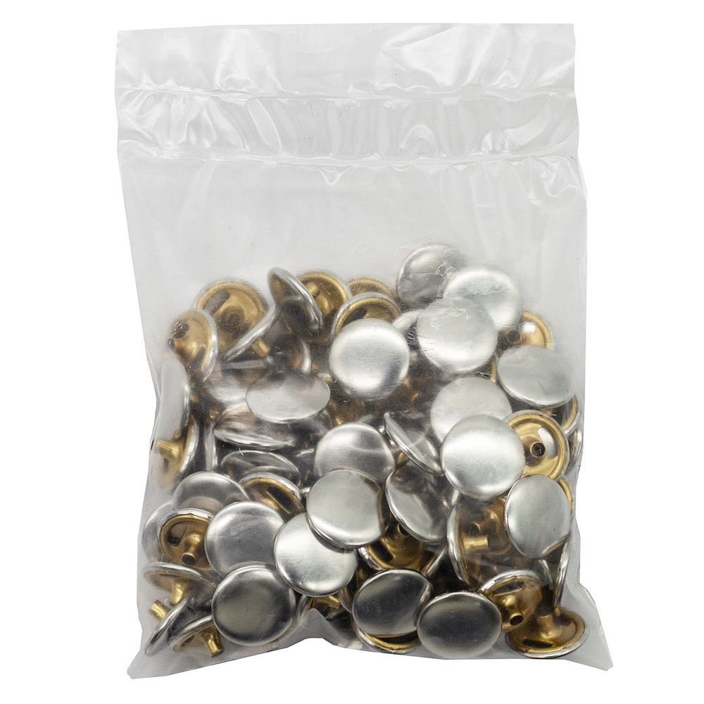 Часть кнопки Альфа (S-образная) ⌀15 мм (A-часть), 5/15 06 никель BRASS, 100 шт, BIG