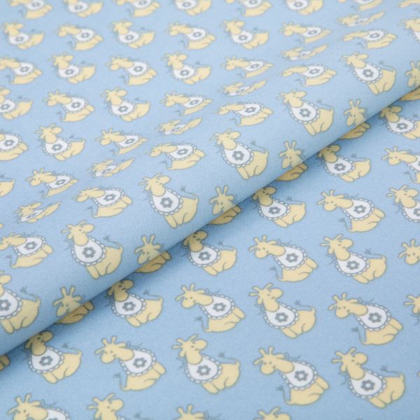 Ткань для пэчворка Peppy Молочные сны фланель, рулон 112 см / 5 метров, МС-01 голубой, Peppy