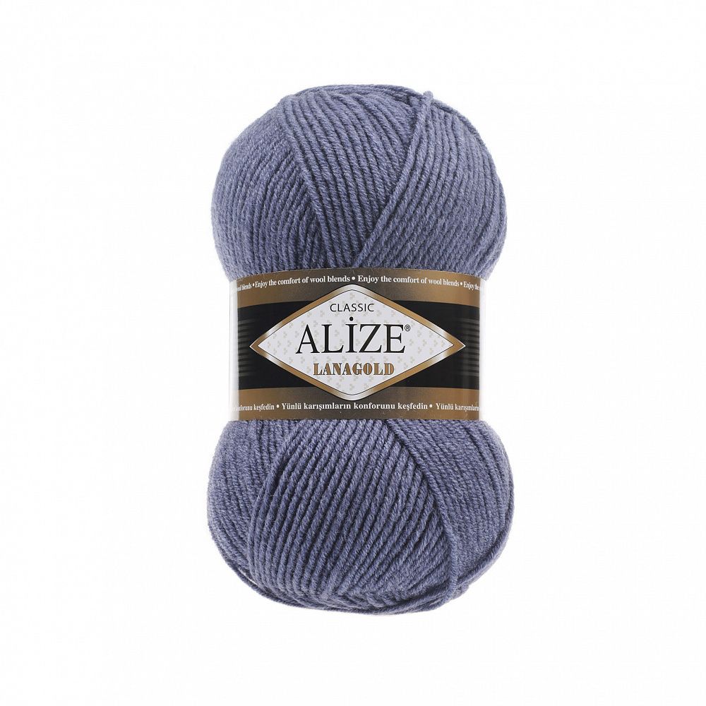 Пряжа Alize (Ализе) Lana Gold / уп.5 мот. по 100 г, 240м, 203 джинс меланж