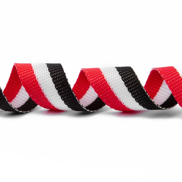 Стропа (ременная лента) 30 мм / 5х2.5 метра, фасовка, красный/белый/черный, 3713 (3075_3590)