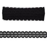 Кружево на сетке 22 мм, 6,8 м, ±4 см, 0623-1227, черный