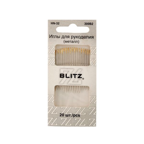 Иглы ручные для рукоделия, 20 шт, никель, Blitz HN-32 300B2