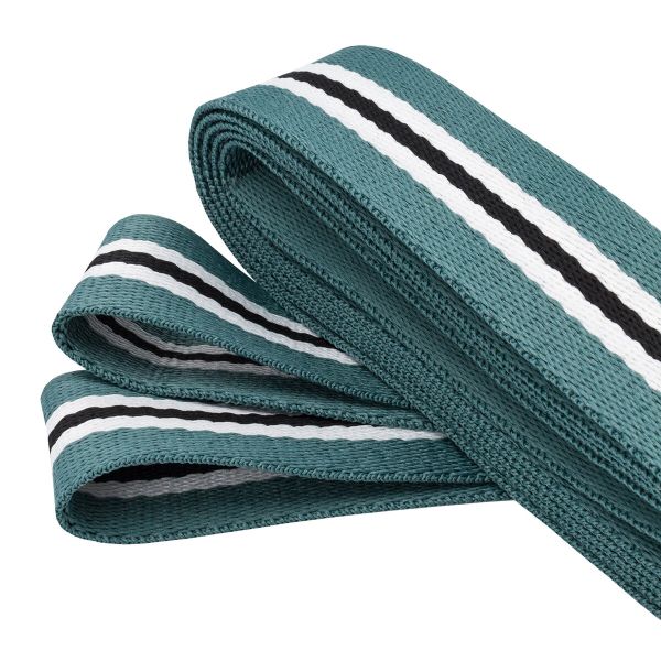 Стропа (ременная лента) 30 мм / 3 метра, [25 г/пог.м], с принтом 2-сторонняя, 1254 джинсовый/белый/черный, 3Al361