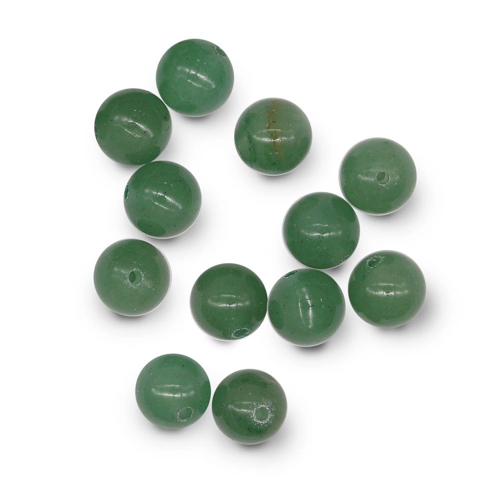 Бусины натуральный камень авантюрин 8 мм, 12 шт в упак, Астра