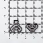 Крючки пришивные декоративные 24х15 мм, олово (чер.никель)), 6 шт