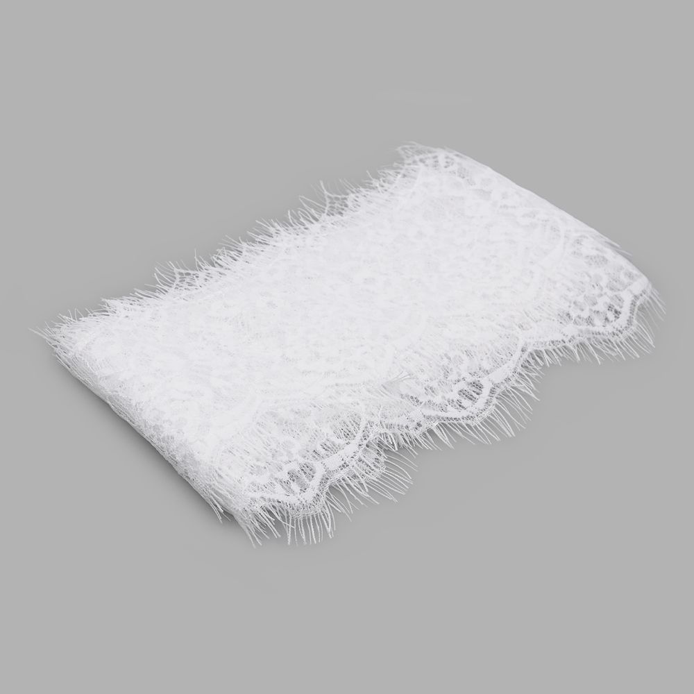 Кружево шантильи (реснички) на сетке 100 мм, белый, 3 метра, S090489