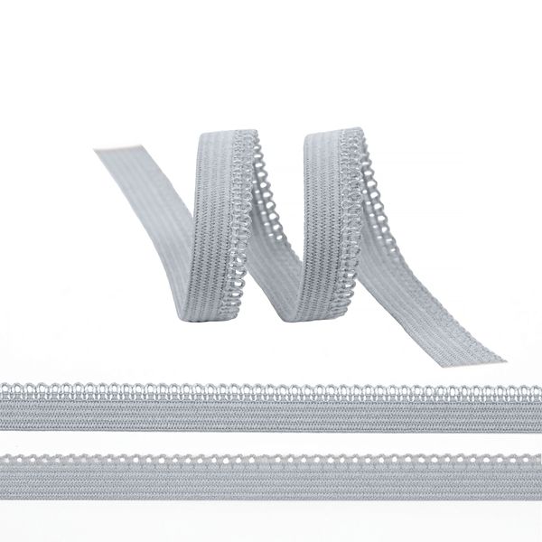 Резинка бельевая (ажурная) 10.0 мм / 100 метров, RB03329S, S329 серебристо-серый