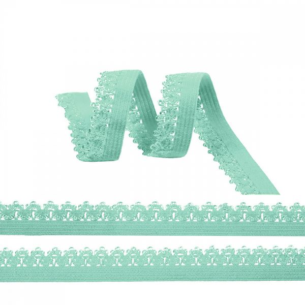 Резинка бельевая (ажурная) 12.0 мм / 1000 метров, RB01 мятный F201