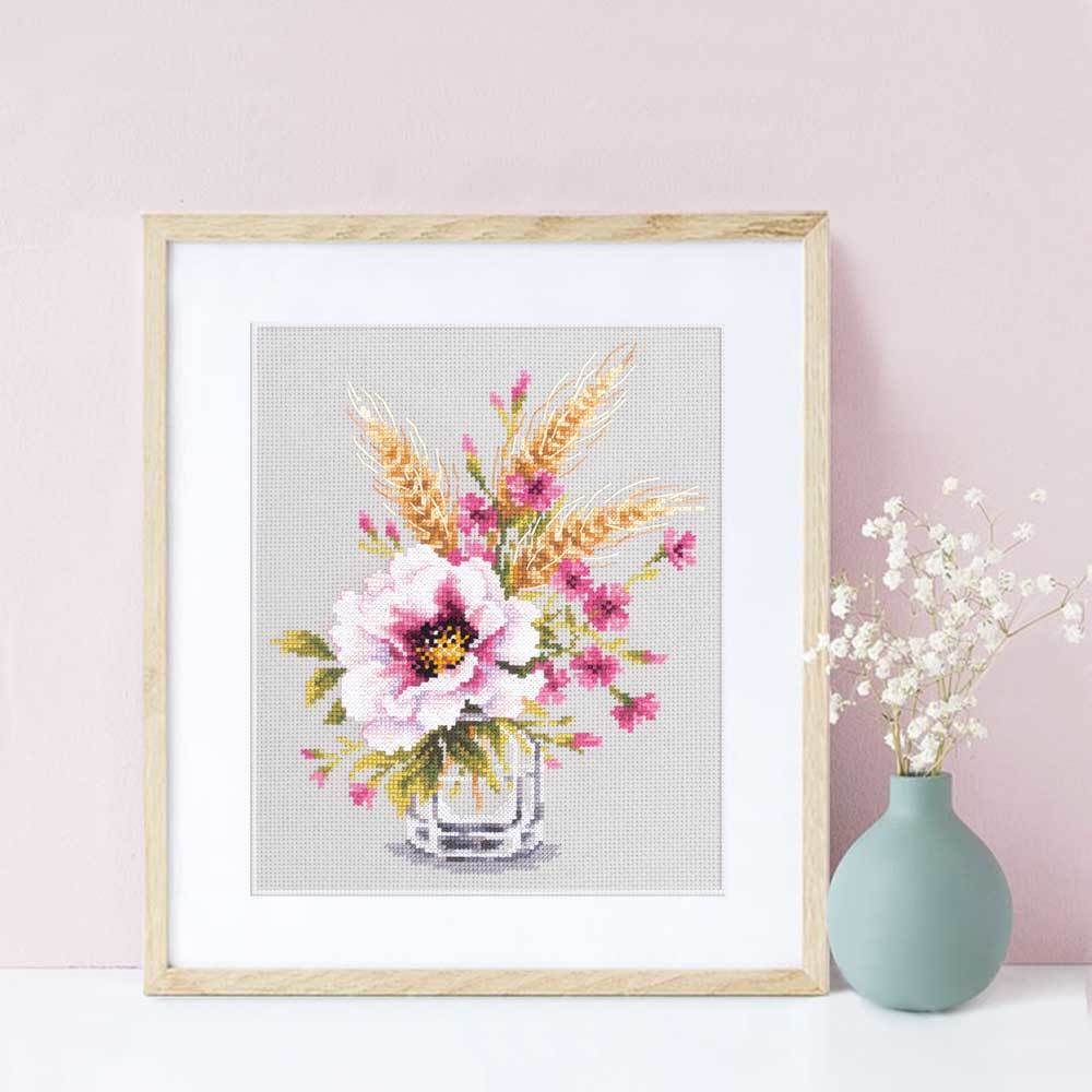 Набор для вышивания нитками Чудесная игла, Мак и часики 18х23 см