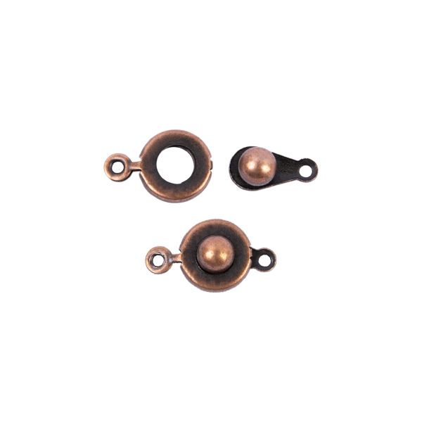 Замок для бус шар 17х9х4 мм, 5 шт, №05 под медь, Zlatka DC-020/5