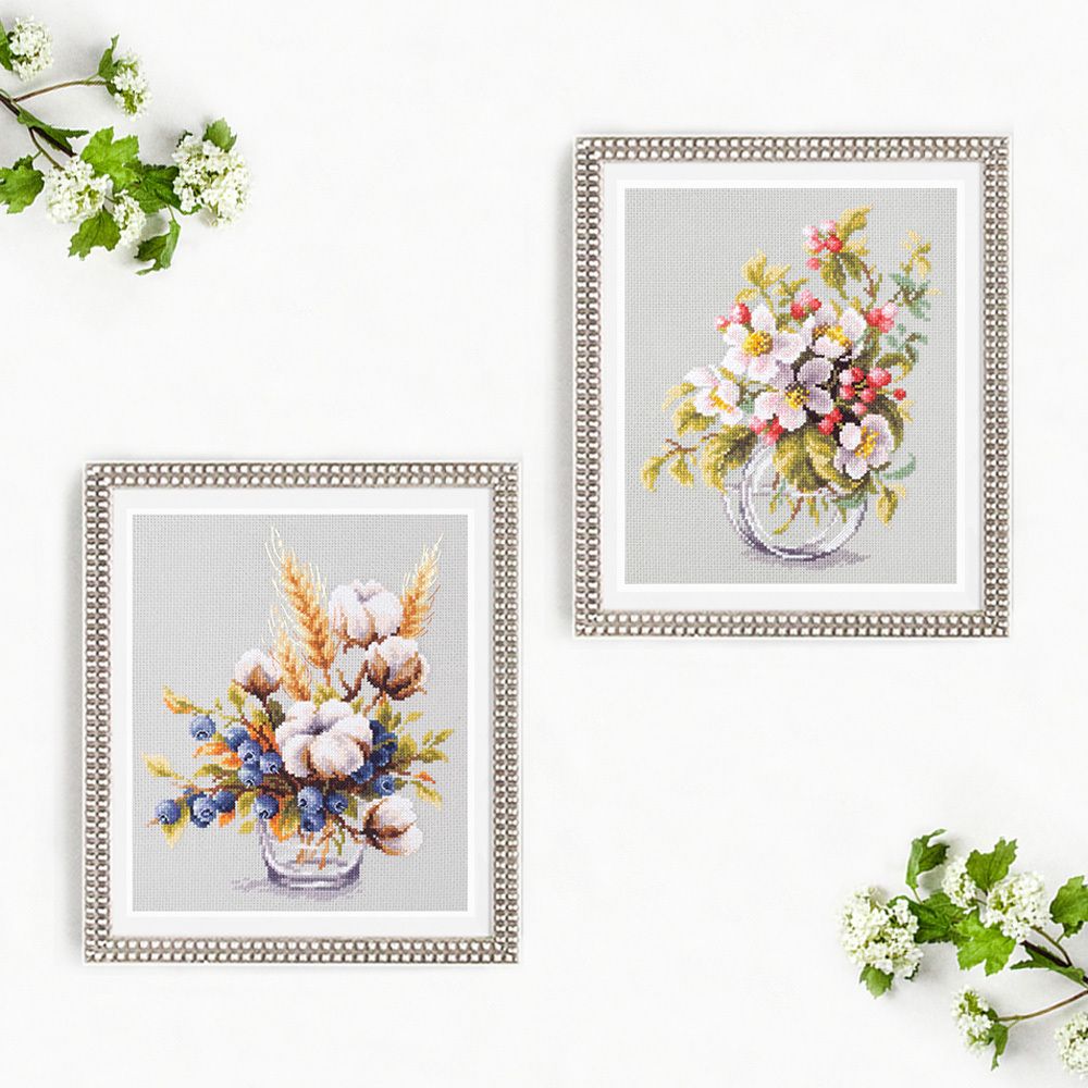 Набор для вышивания нитками Чудесная игла, Хлопок и черника, 18х23 см