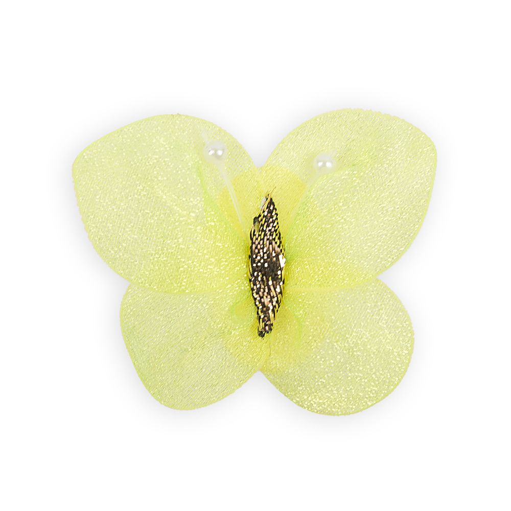 Бабочки пришивные 4.5х3.5 см, капрон, 9 шт, №22 лимонный, Blitz 24