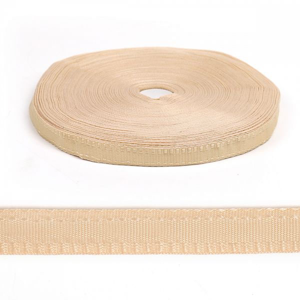 Лента (тесьма) брючная 15 мм / 10 шт по 50 метров, полиэфир, 4316, цв.топленое молоко, А