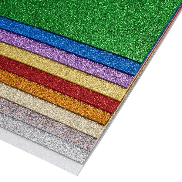 Фоамиран с глиттером ассорти 20х30см, 2мм, 10 шт, Astra&Craft, EVA-1012