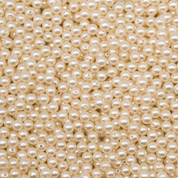 Бусины пластик ⌀8 мм, 500 г, 004 NL топленое молоко, Astra&Craft, 7706545/7738652