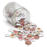 Украшения декоративные пуговицы деревянные Цветы, 15-18 мм, 100 шт