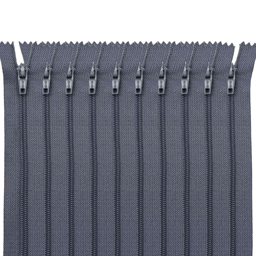 Молния спираль (витая) Т3 (3 мм) 1 зам., н/раз., 20 см, автомат, сер, 30094, 10 шт