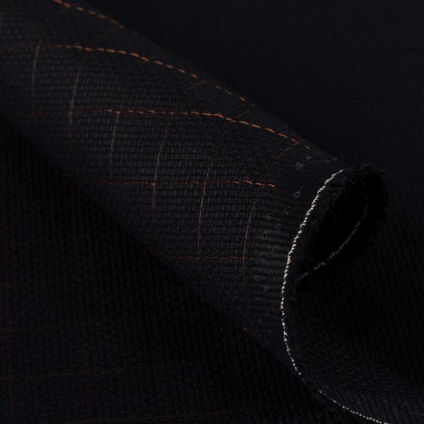 Канва Aida 14 ct, 150х100 см, 92% хлопок, 8% терилен, черный в клетку, Gamma K04R