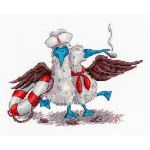 Набор для вышивания нитками МП Студия, Весёлые моряки 14х17см