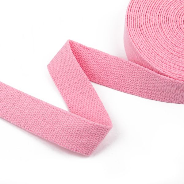 Стропа (ременная лента) 30 мм / 10 метров, толщ. 1.92 мм, [24.75 г/пог.м], 100% х/б, розовый, Gamma G301C