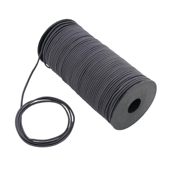 Резинка шляпная (шнур эластичный) ⌀2.5 мм / 100 метров, С301-т.серый