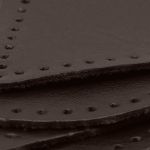 Набор заплаток пришивных из кожи, круг, квадрат, треугольник, овал 6см, с перфорацией, 4 шт (03 темно-коричневый), 9723