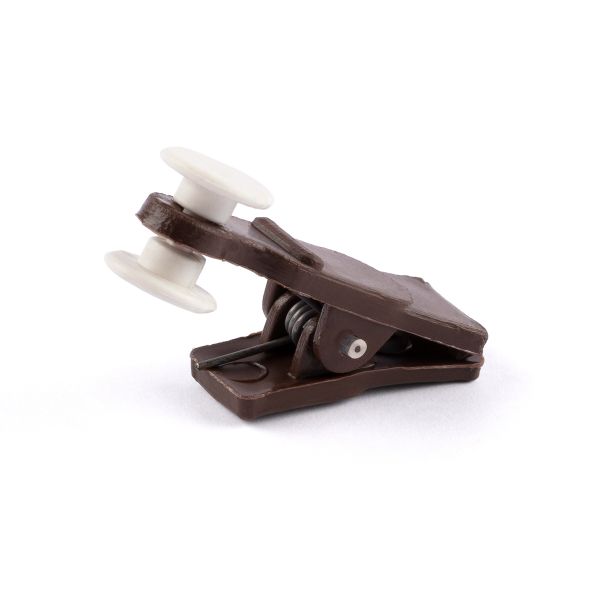 Зажим для штор с роликом 35х11 мм, 100 шт, т.коричневый, Gamma