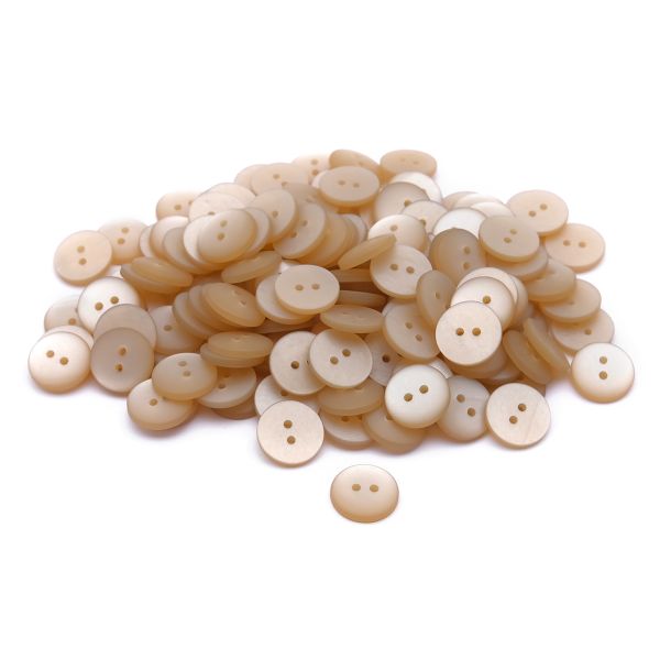 Пуговицы на 2 прокола 22L (14мм), пластик (col.27 светло-бежевый), CR-K18M, 144 шт