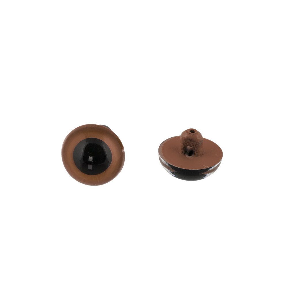 Глаза для кукол и игрушек кристальные ⌀9 мм, 24 шт, светло-коричневый, HobbyBe CRP- 9
