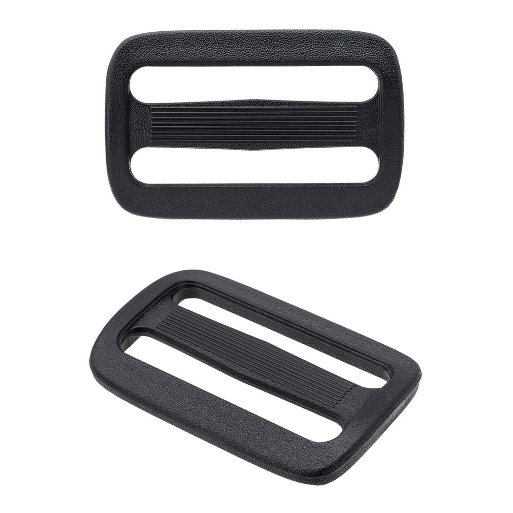 Пряжка двухщелевая ацеталь 40 мм, черный, 20 шт