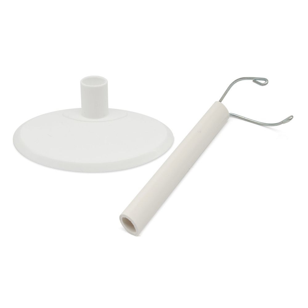 Подставка для кукол и игрушек овальная 10см, H-13-23см: пластик/металл, цв. белый