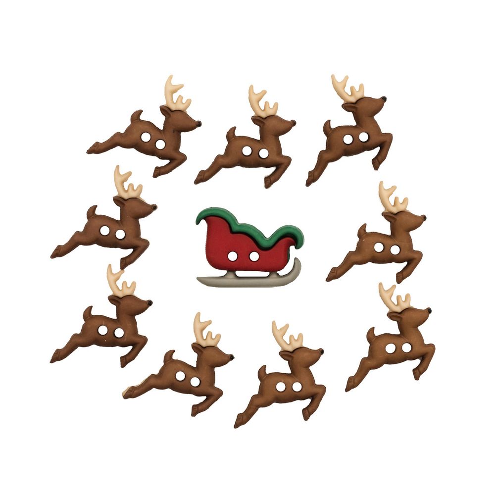 Украшения декоративные пуговицы Фигурки Оленья упряжка Dress It Up 7590