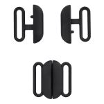 Застежки для купальника (бикини) металл 15.0 мм, черный матовый, МВ_2235, 6 шт