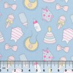 Ткань для пэчворка Peppy Молочные сны фланель, рулон 112 см / 5 метров, МС-16 голубой, Peppy