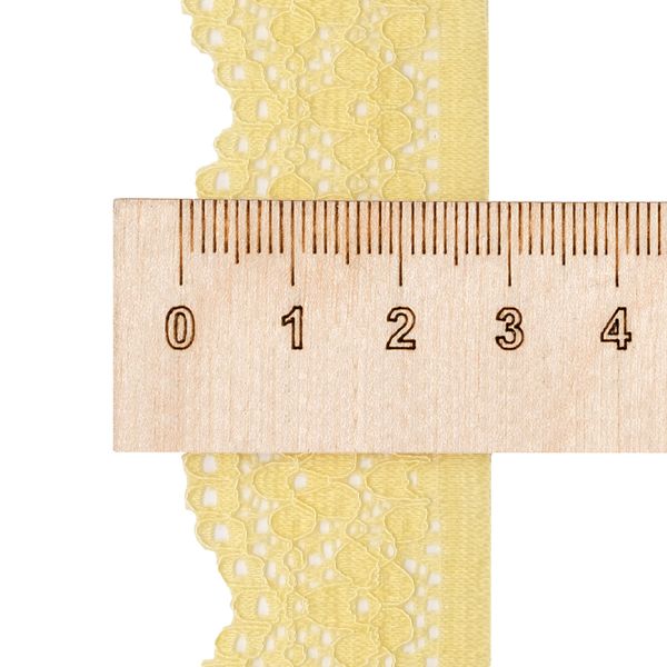 Кружево эластичное (стрейч) 25 мм / 50 метров, желтый, К009.025