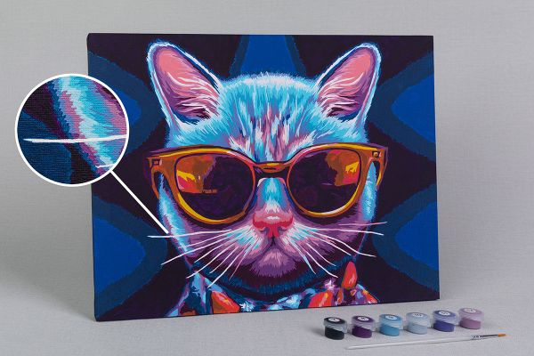 Картина по номерам Фрея PNB/PM-211, Неоновый кот в очках, 40х30 см