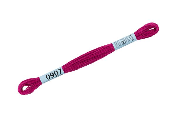 Мулине Gamma 100% хлопок, цв.0907 вишневый, 24 мотка по 8 метров