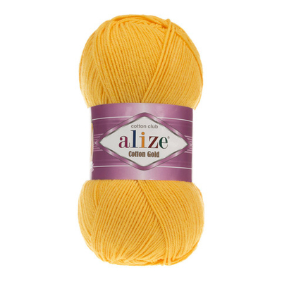 Пряжа Alize (Ализе) Cotton Gold / уп.5 мот. по 100 г, 330м, 216 темно-желтый A